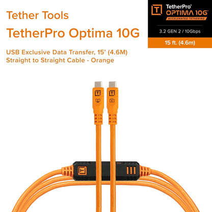Tether Tools TetherPro Optima 10G USB-C Cable 15ft