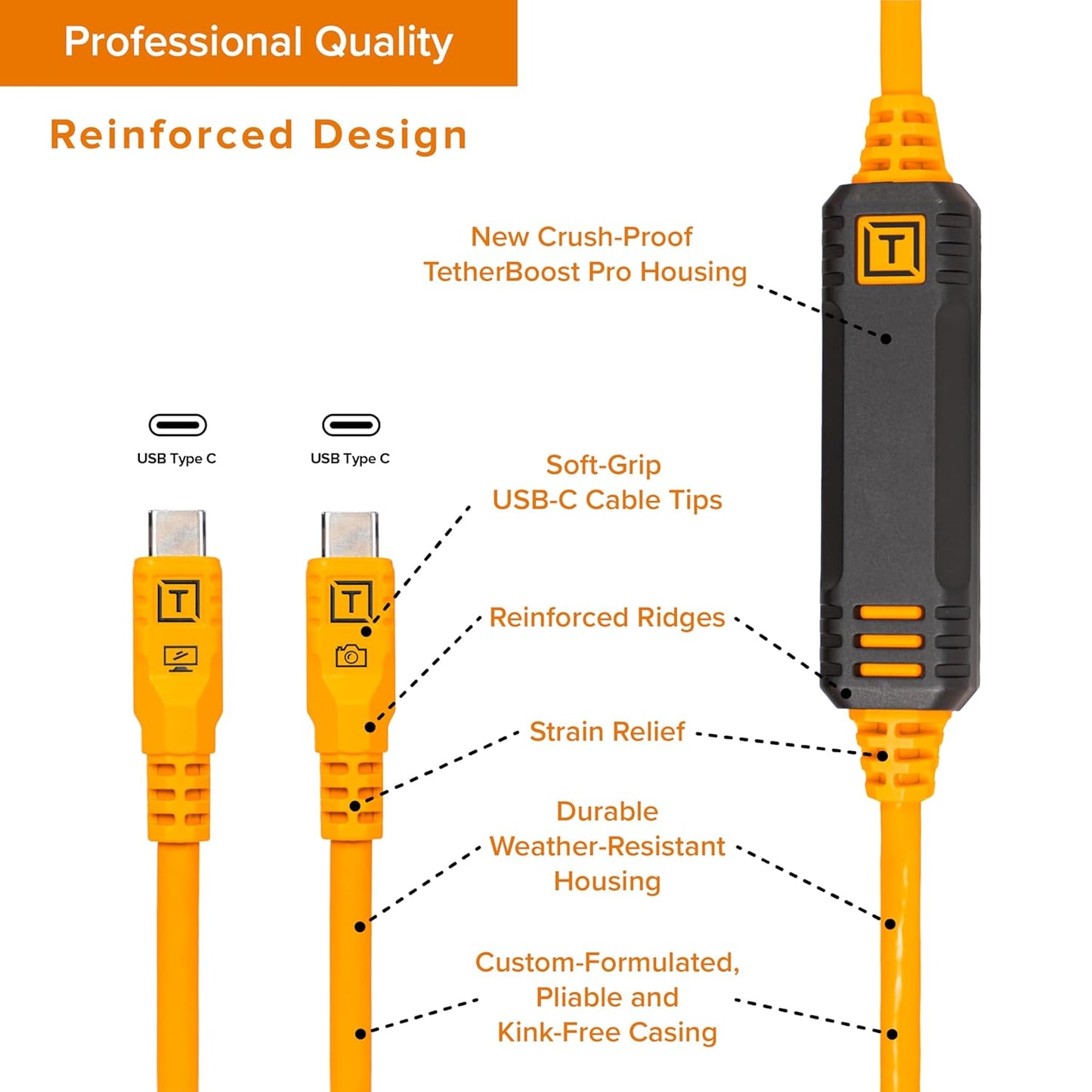 Tether Tools TetherPro Optima 10G USB-C Cable 15ft