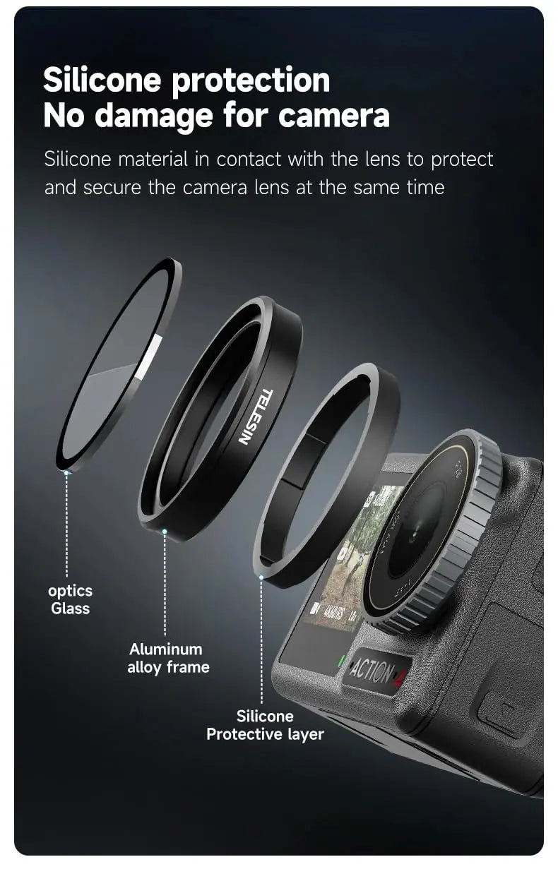 TEKTONIC Camera nd filter Set for Action 5 Pro/4/3 ND & CPL Lens Filters Kit TEKTONIC