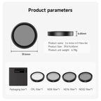 TEKTONIC Camera nd filter Set for Action 5 Pro/4/3 ND & CPL Lens Filters Kit TEKTONIC
