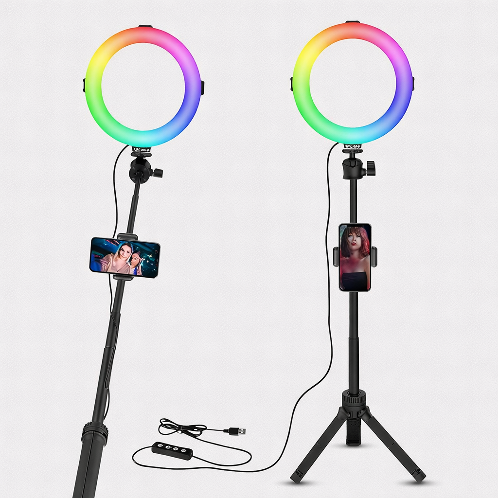 VIJIM K9 8 RGB Ring Light with Stand & Phone Holder