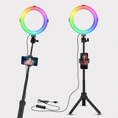 VIJIM K9 8 RGB Ring Light with Stand & Phone Holder