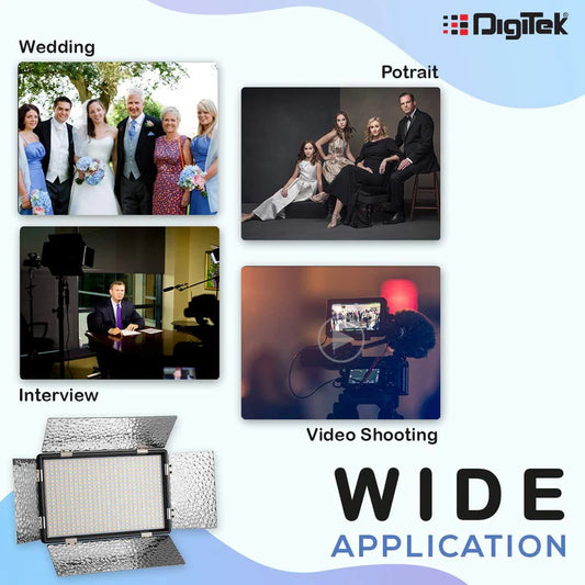 Digitek LED D520B Bi-Color Video Light with Barndoors