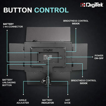 Digitek LED D520B Bi-Color Video Light with Barndoors