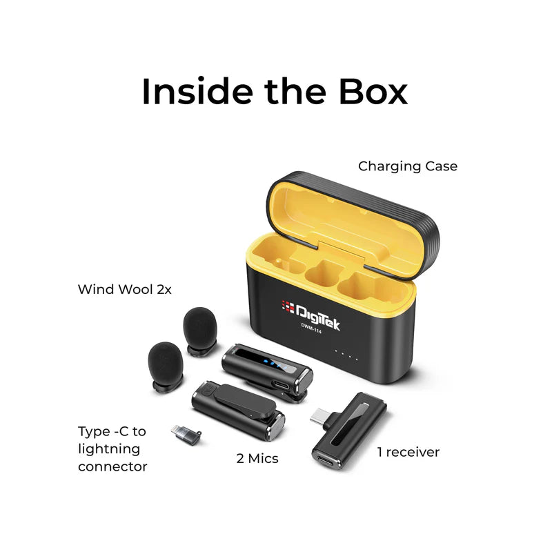 DIGITEK DWM-114 2-in-1 Wireless Lavalier Microphone