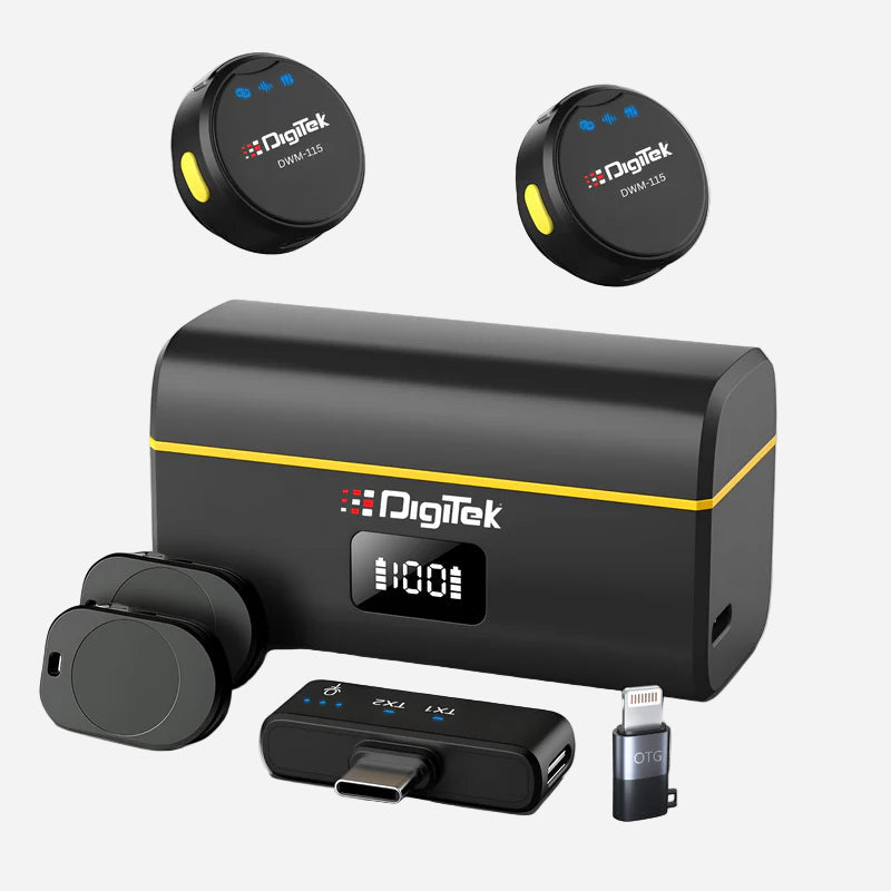 DIGITEK DWM-115 2-in-1 Wireless Lavalier Microphone System