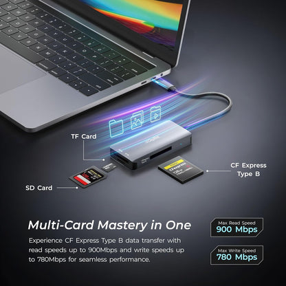 DIGITEK DCR-104 CFB CFexpress & SD USB 3.2 Card Reader