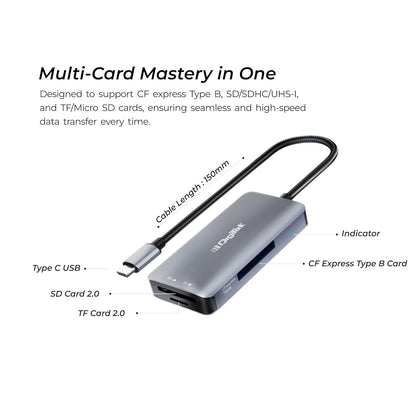 DIGITEK DCR-104 CFB CFexpress & SD USB 3.2 Card Reader