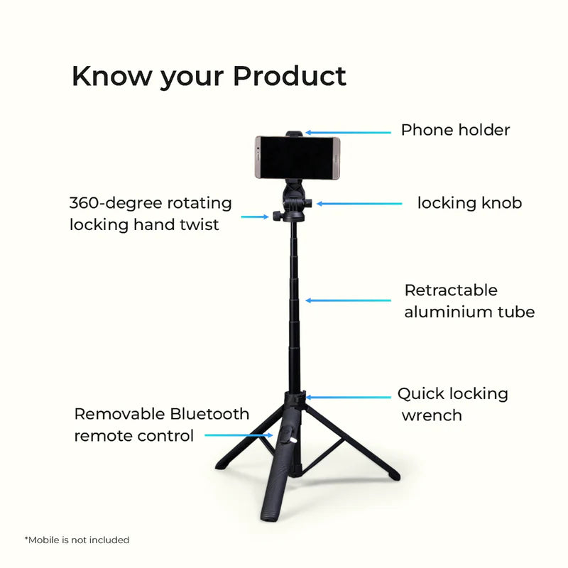 DIGITEK DTR-525 SS 160cm Tripod Selfie Stick with Remote