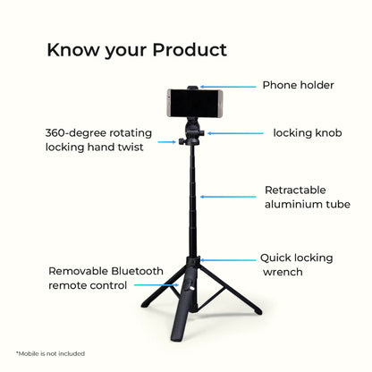 DIGITEK DTR-525 SS 160cm Tripod Selfie Stick with Remote