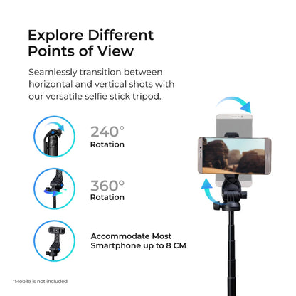 DIGITEK DTR-525 SS 160cm Tripod Selfie Stick with Remote