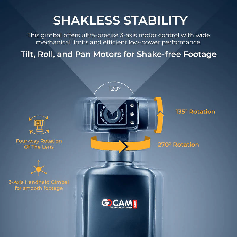 Digitek DAC 202 5K 3-Axis AI Action Camera