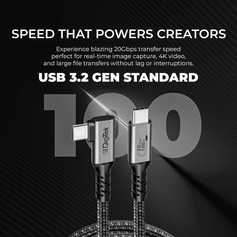 Digitek DC 5M-TC2C Right-Angle Type-C Tethering Cable 5M