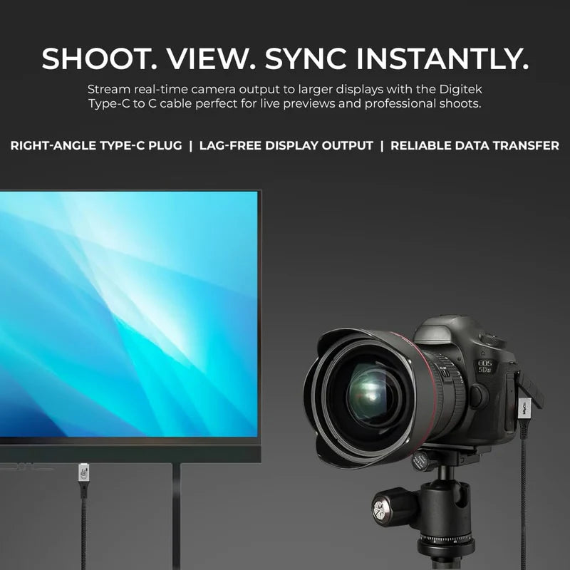 Digitek DC 5M-TC2C Right-Angle Type-C Tethering Cable 5M