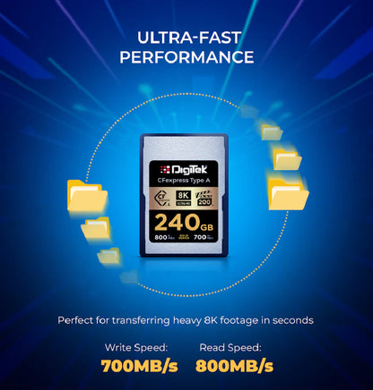 Digitek DCFA 240GB CFexpress Type A Card – Gold