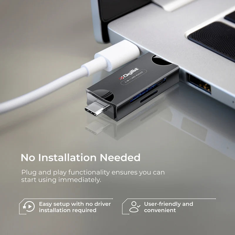 Digitek DCR-007 USB-A & Type-C 3.0 Card Reader