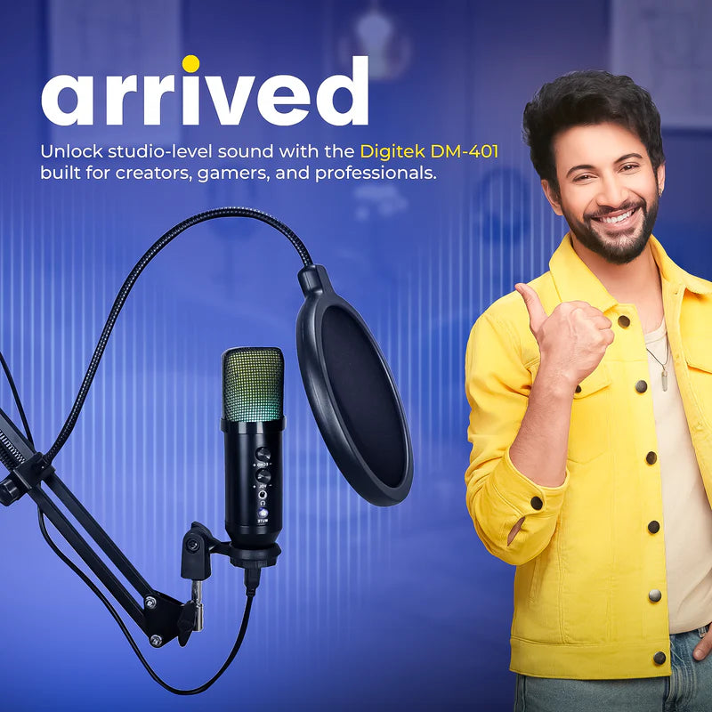 Digitek DM-401 RGB USB Condenser Microphone Kit