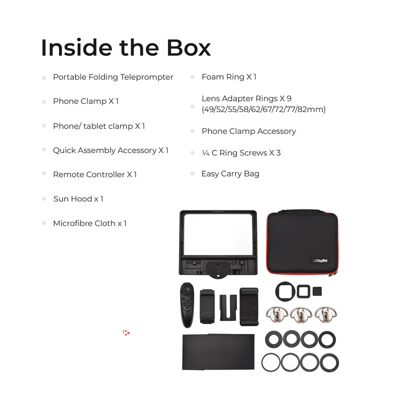 Digitek DTP-010 10" Smartphone & DSLR Teleprompter