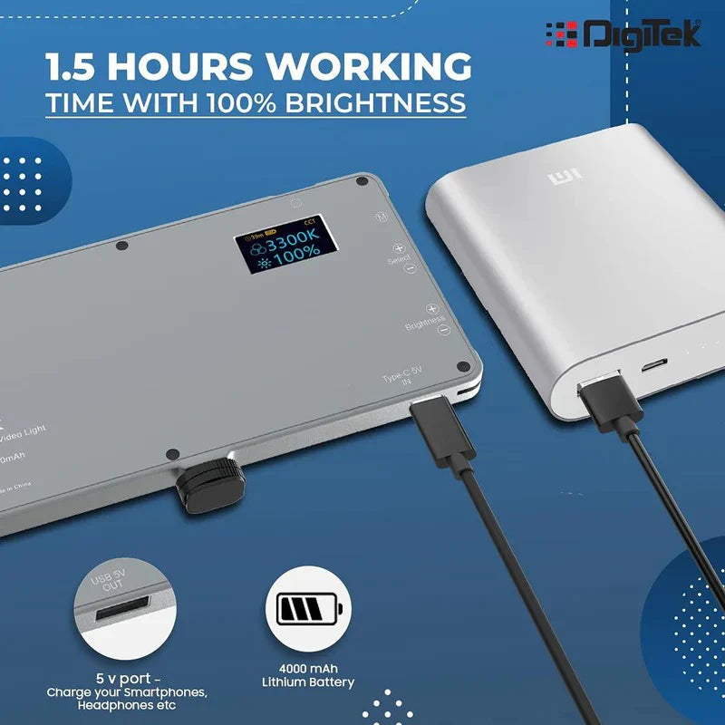 Digitek LED-D135 ML 12W RGB Metal Body Light with OLED Display