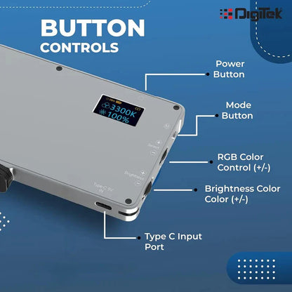 Digitek LED-D135 ML 12W RGB Metal Body Light with OLED Display