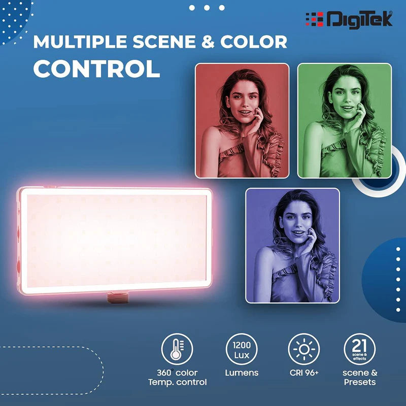 Digitek LED-D135 ML 12W RGB Metal Body Light with OLED Display