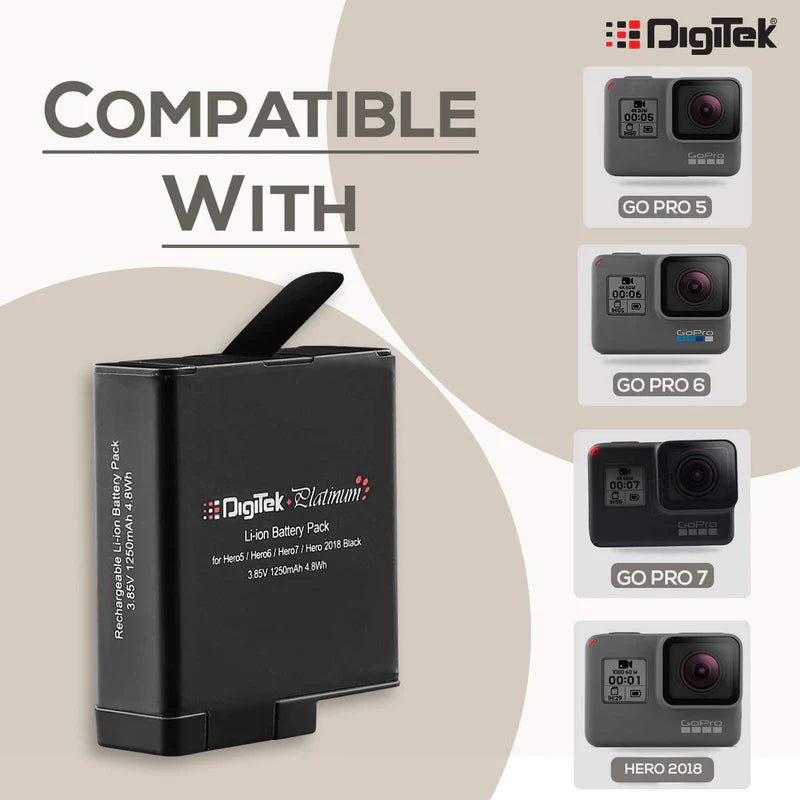 Digitek Platinum 1250mAh Battery for GoPro Hero 5/6/7