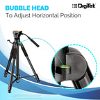 Digitek 590 VD PRO 5.9ft Lightweight Tripod for DSLR & Video Digitek