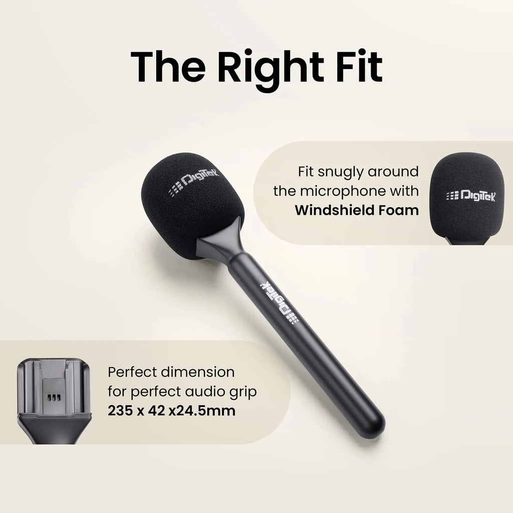 Digitek DHMA-101 Interview Microphone Stand & Mic Holder | Reporting & Media Use Digitek