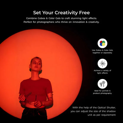 Digitek DS-220 Bowens Optical Snoot Kit with GOBOS