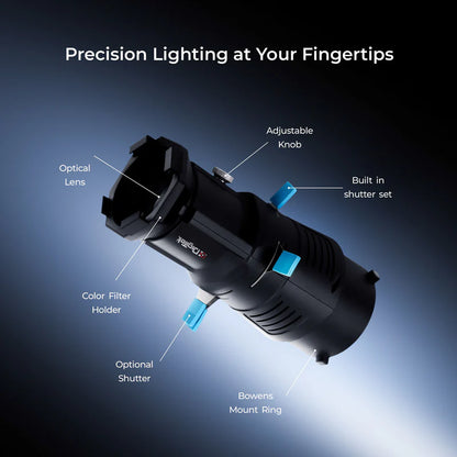 Digitek DS-220 Bowens Optical Snoot Kit with GOBOS