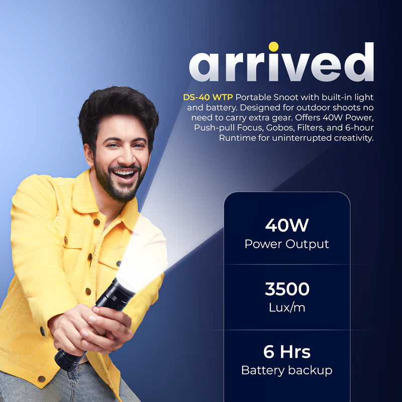 Digitek DS 40 WTP PRO Torch Projector Snoot with Lens & GOBOs