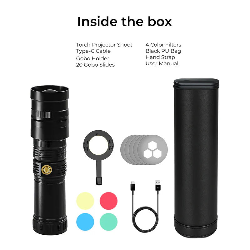 Digitek DS 40 WTP PRO Torch Projector Snoot with Lens & GOBOs