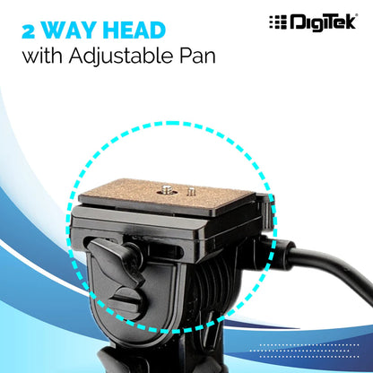 Digitek 590 VD PRO 5.9ft Lightweight Tripod for DSLR & Video