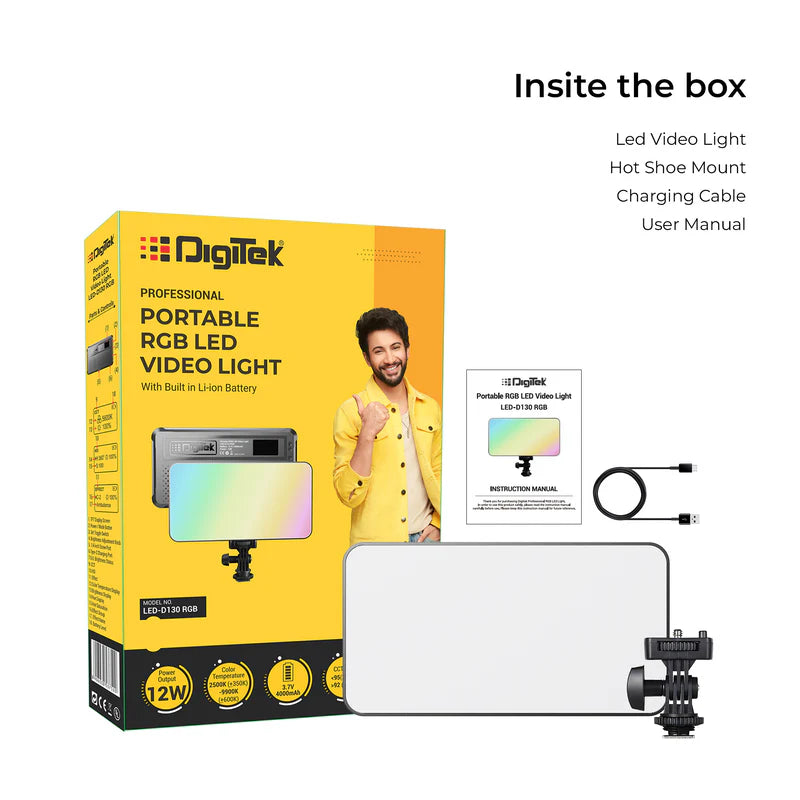 Digitek LED-D130 RGB 12W Portable Video LED Light