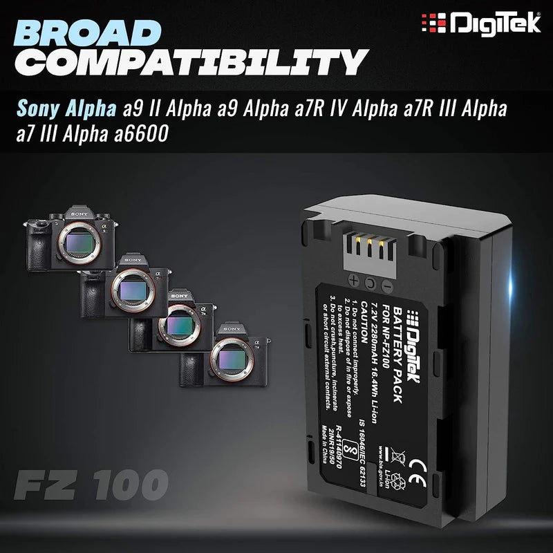 Digitek FZ100 Platinum Li-ion Battery for Sony Alpha Cameras