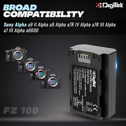 Digitek FZ100 Platinum Li-ion Battery for Sony Alpha Cameras