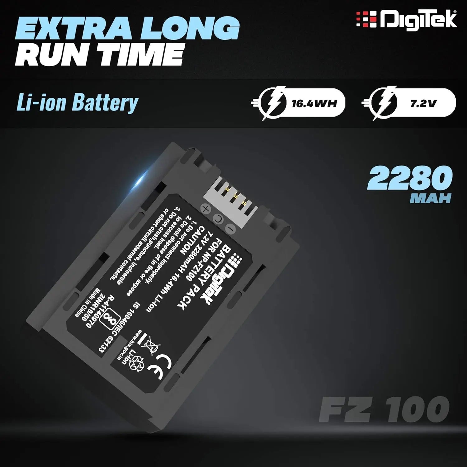 Digitek FZ100 Platinum Li-ion Battery for Sony Alpha Cameras Digitek