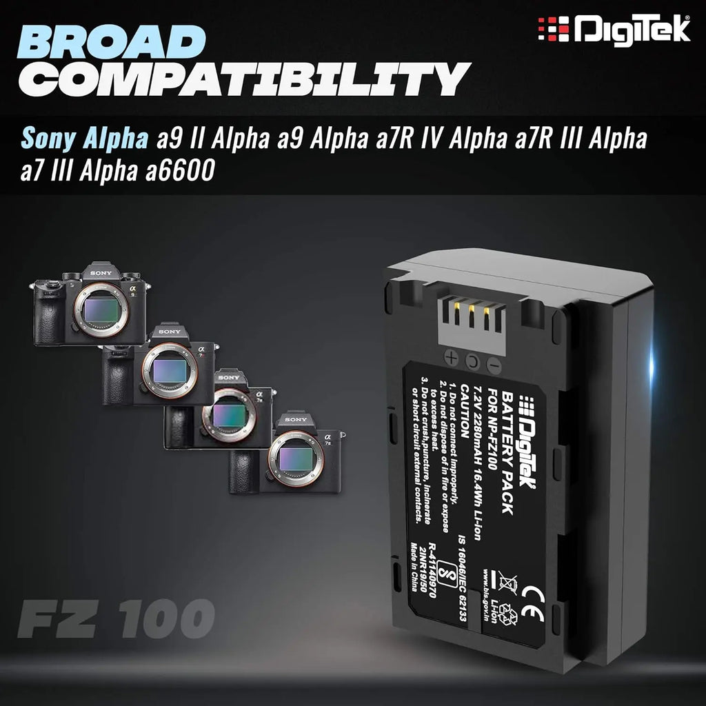 Digitek FZ100 Platinum Li-ion Battery for Sony Alpha Cameras Digitek