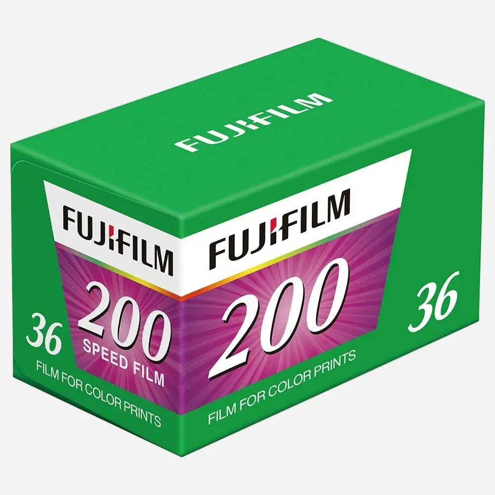 Fujifilm 200 speed film packaging on a white background