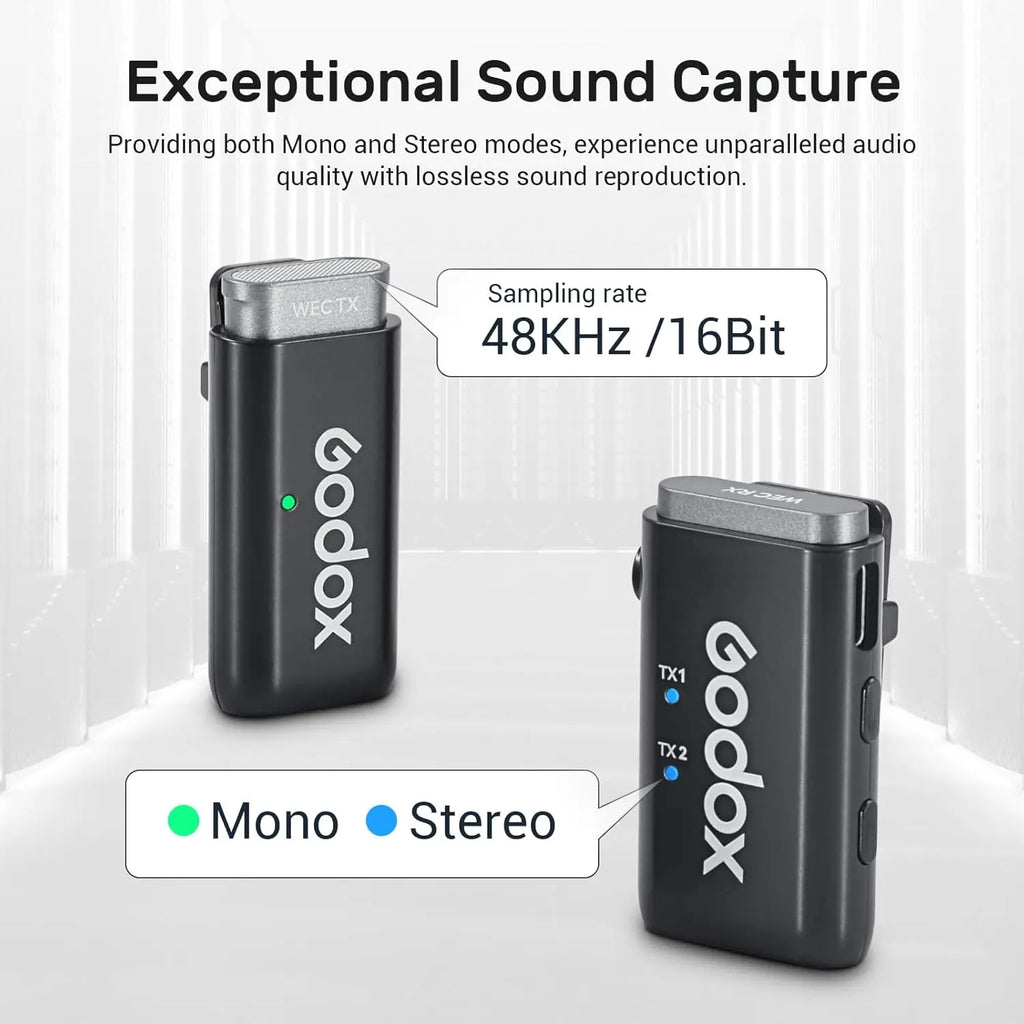 Godox WEC Kit2 Dual Wireless Lavalier Microphone Godox