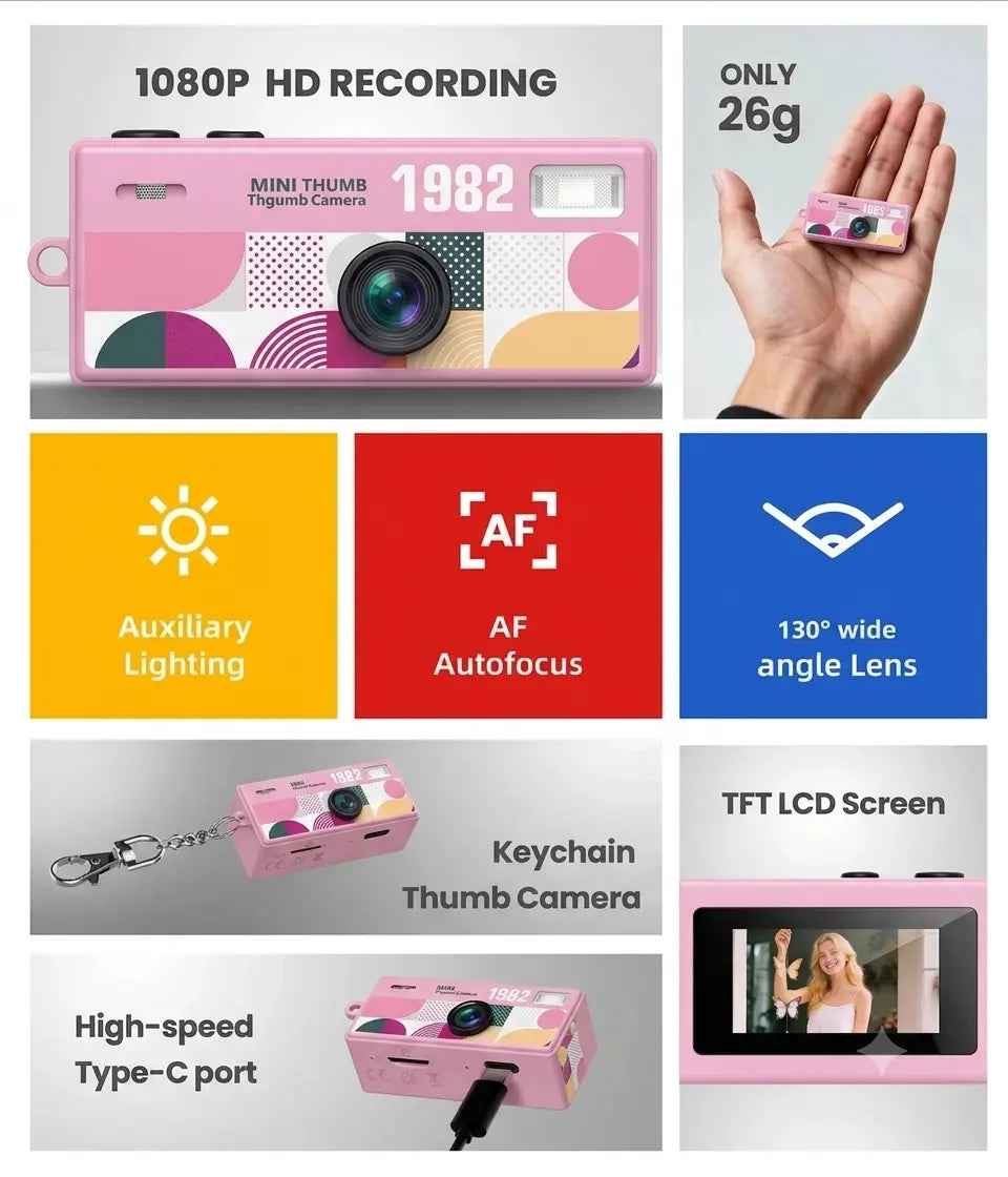 Mini Keychain Camera LK-030 – Vintage 1080P HD Digital Camera