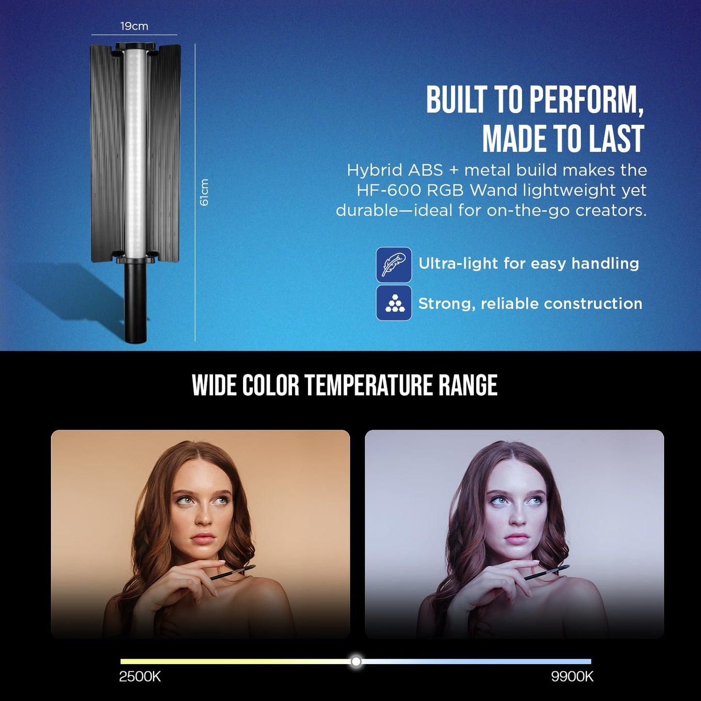 HIFFIN HF-600 25W RGB LED Light Stick