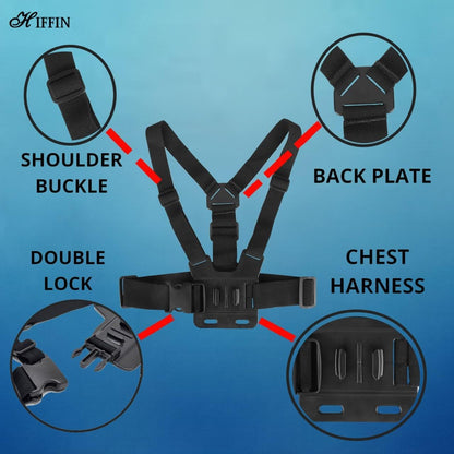 HIFFIN Adjustable Chest Mount Kit for Action Cameras