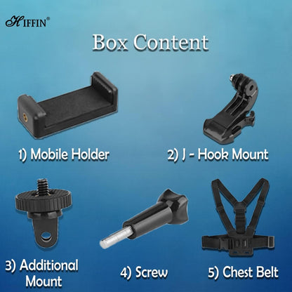 HIFFIN Adjustable Chest Mount Kit for Action Cameras