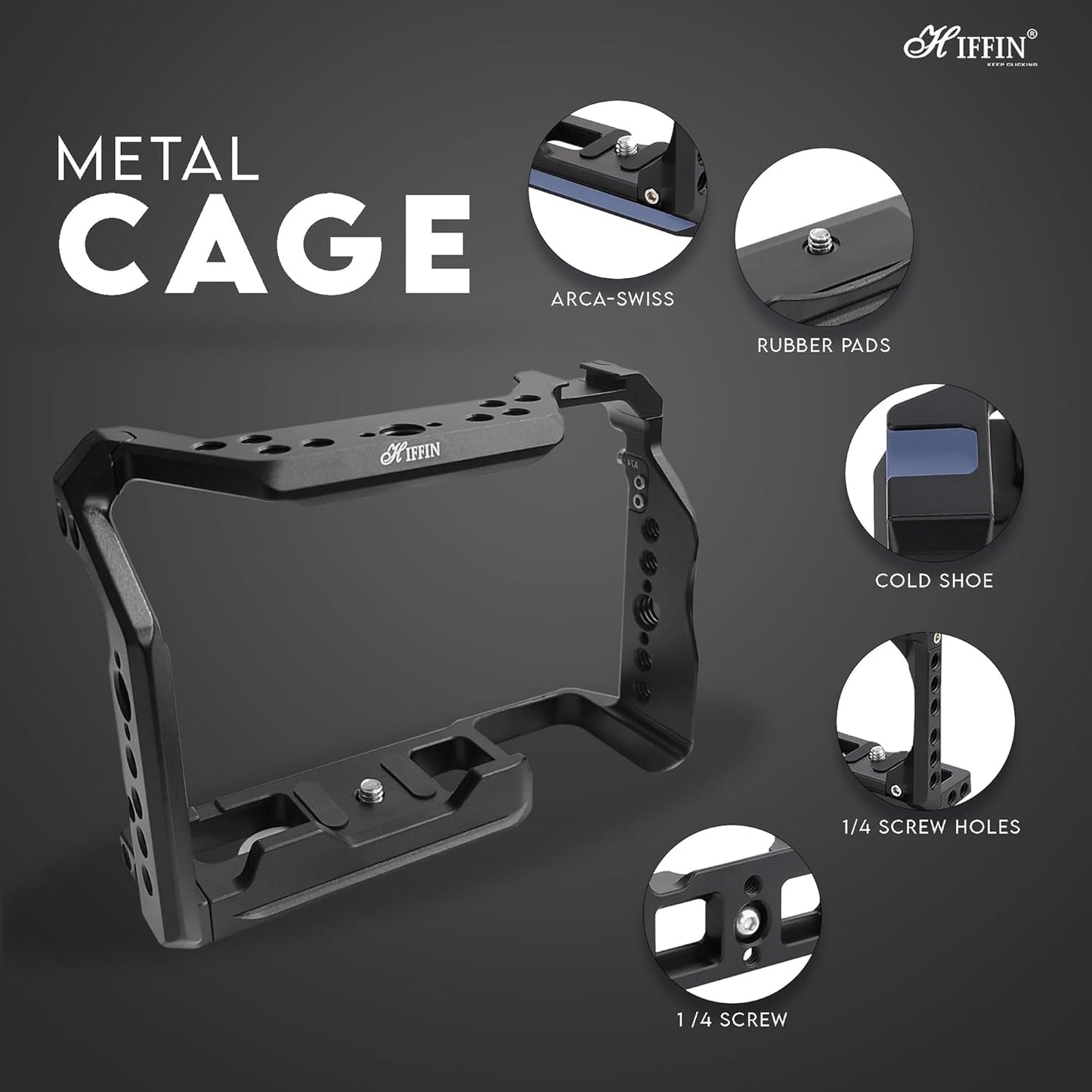 HIFFIN A7M4 Metal Camera Cage for Sony A7 Series