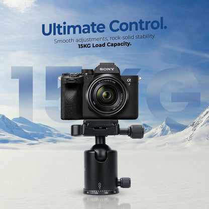 HIFFIN 360 Metal Ball Head with Quick Release Plate