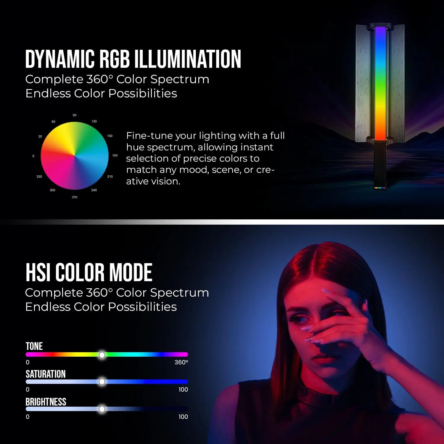 HIFFIN HF-1000 60W RGB LED Stick Light HIFFIN