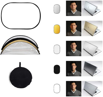 HIFFIN 100–150cm 5-in-1 Collapsible Light Reflector