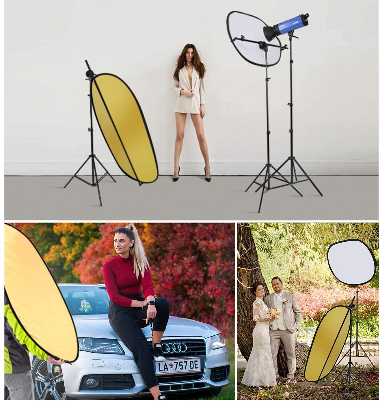 HIFFIN 100–150cm 5-in-1 Collapsible Light Reflector