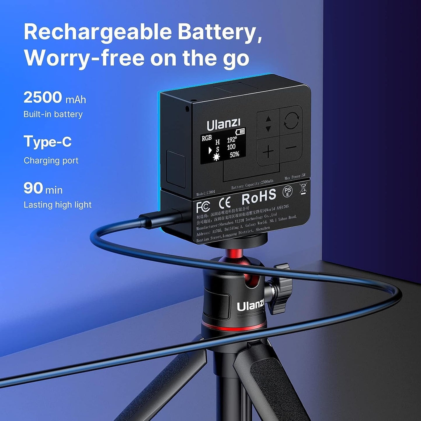 Ulanzi VL49 Pro RGB Mini Rechargeable Video Light